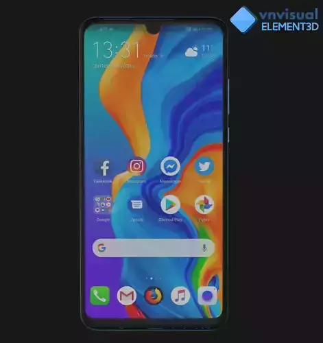 E3D - Huawei P30 Lite Peacock Blue 3D model E3D - Huawei P30 Lite Peacock Blue 3D model