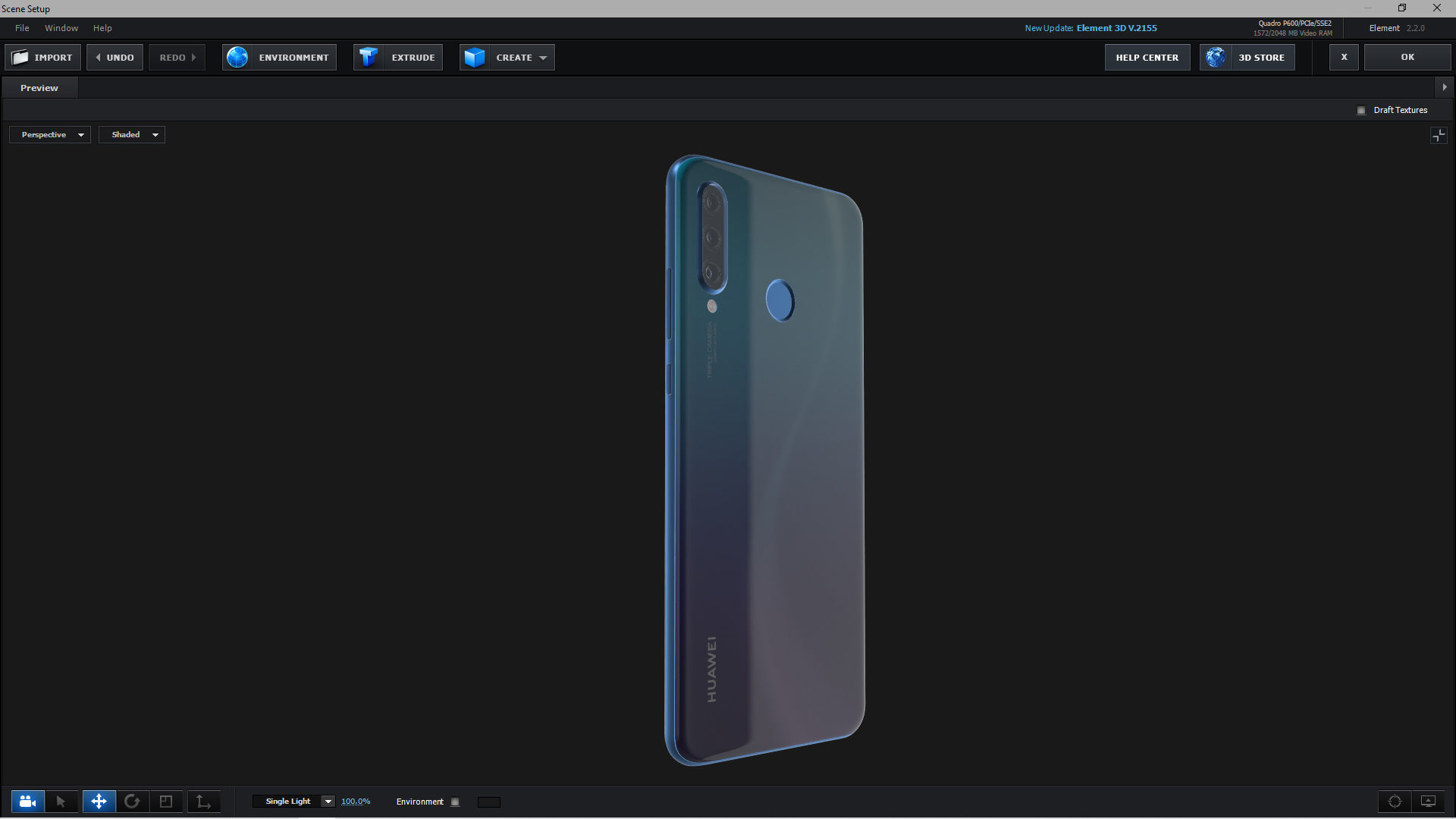 E3D - Huawei P30 Lite Peacock Blue 3D model_2