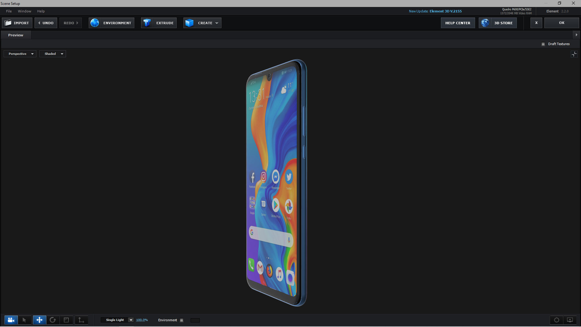 E3D - Huawei P30 Lite Peacock Blue 3D model_1