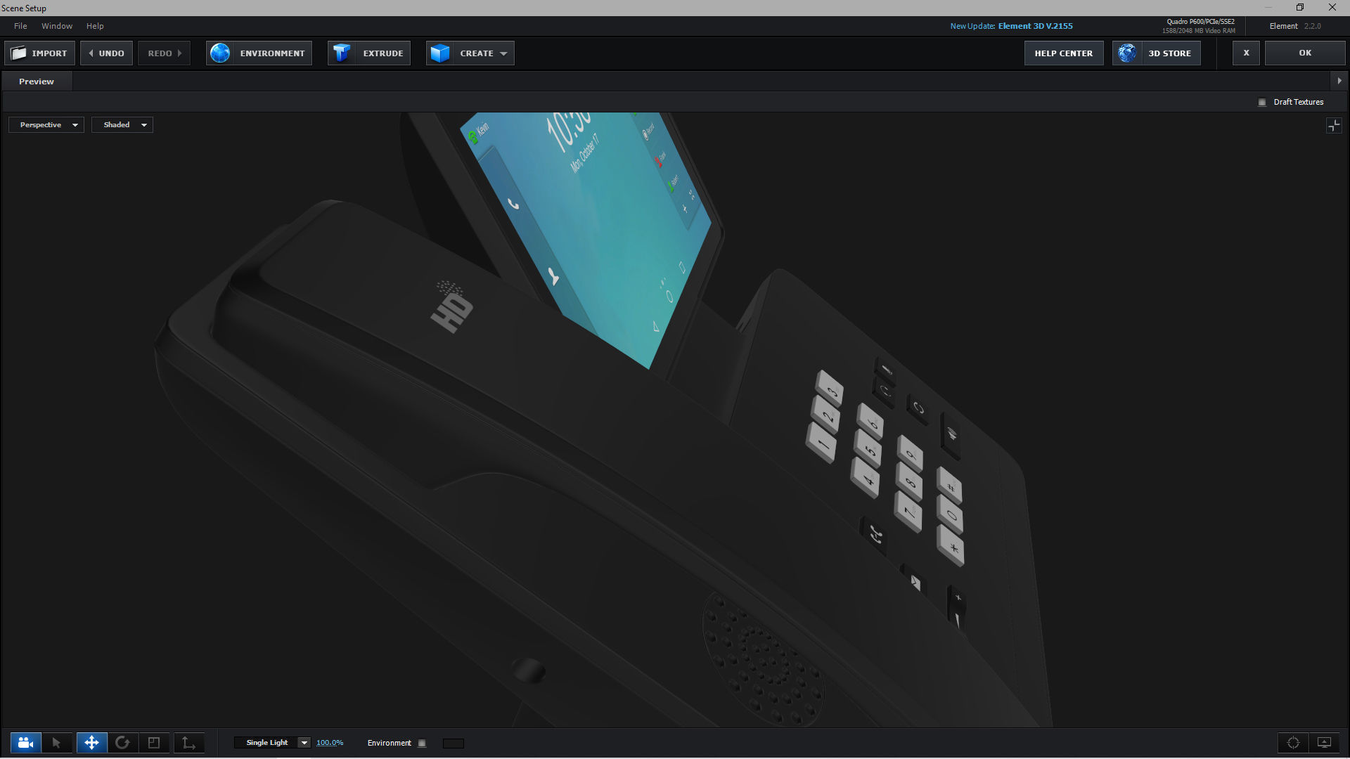 E3D - Office Phone 3D model_4