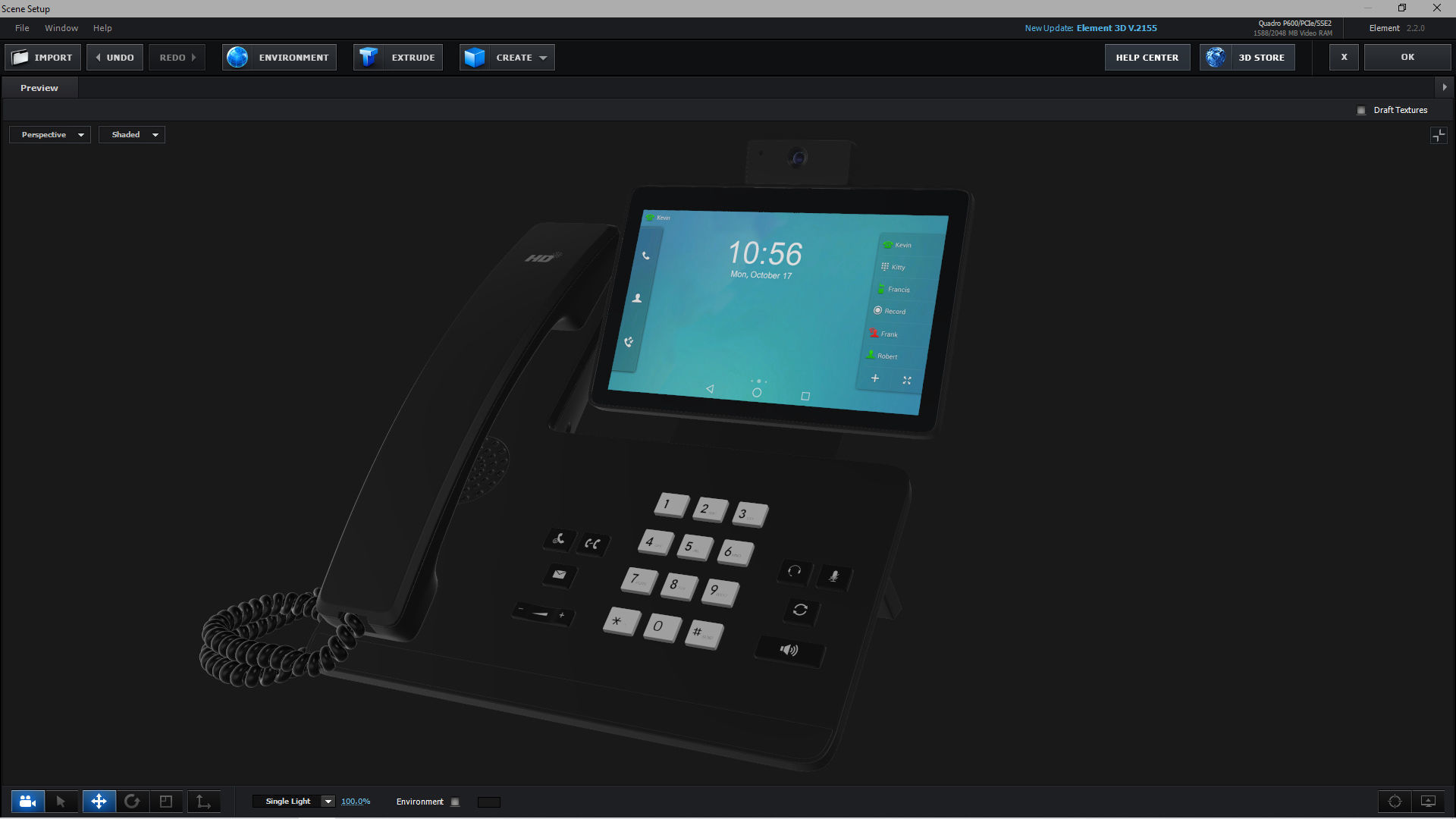 E3D - Office Phone 3D model_1