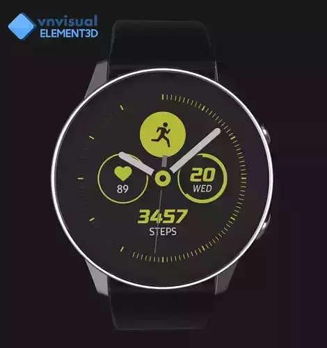 E3D - Samsung Galaxy Watch Active Black 3D model