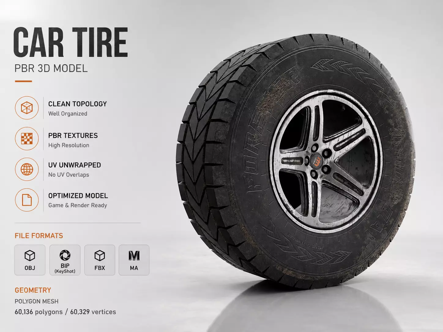 Wheel Tire dirty 3D model