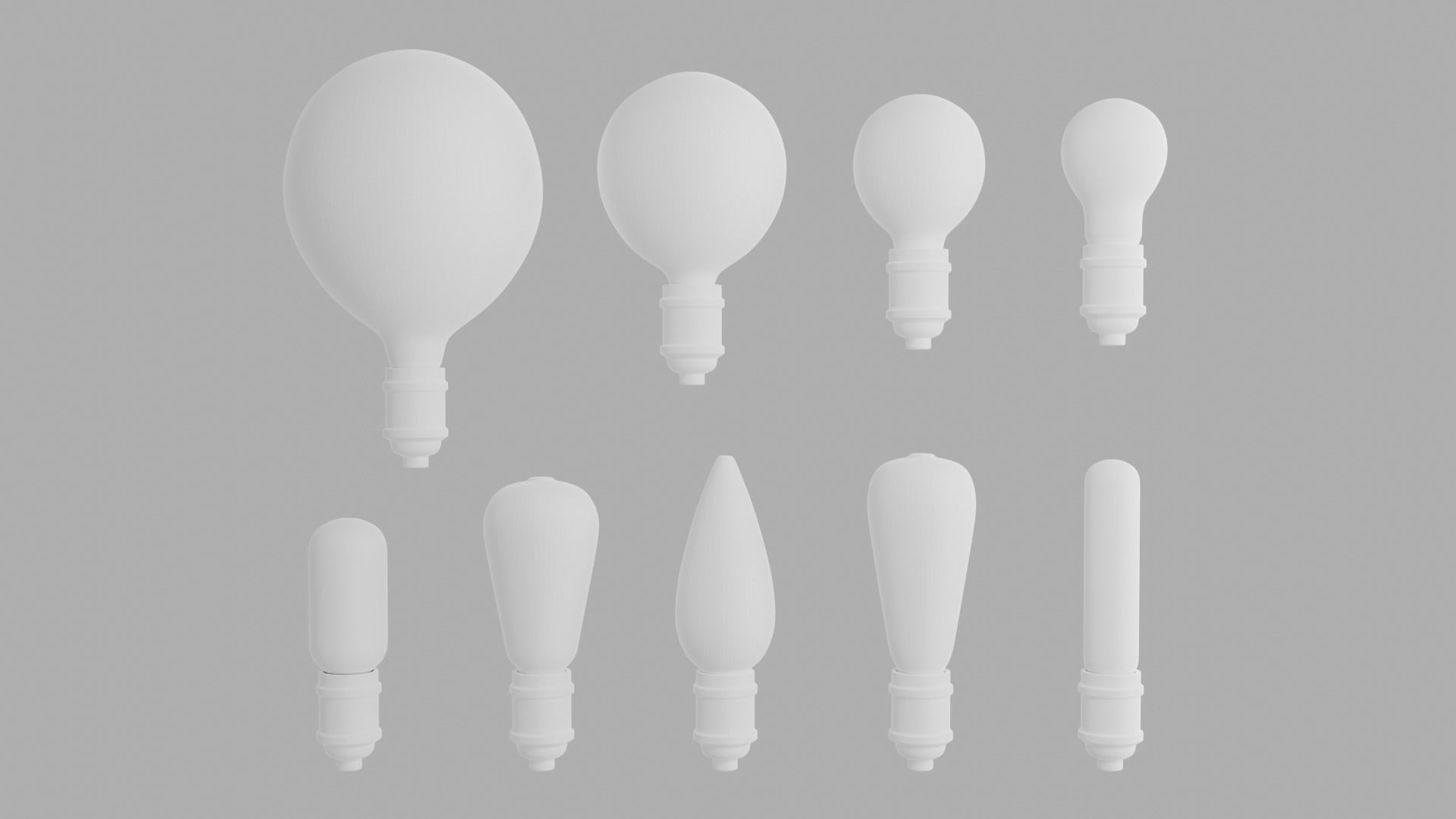 Vintage light bulb lamp set 3D model_1