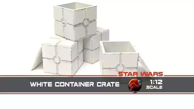 Star Wars white container crate 1-12 scale Blackseries  3D print model