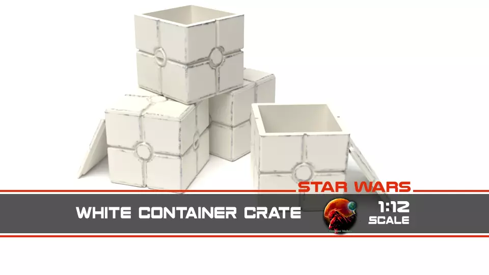 Star Wars white container crate 1-12 scale Blackseries  3D print model_0
