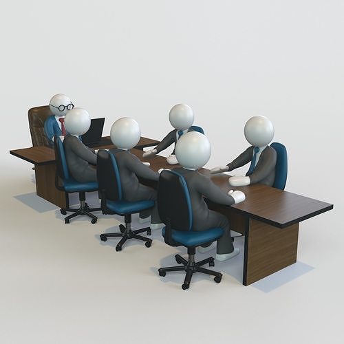 Conference group of people 3D model