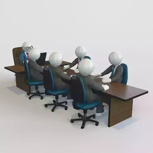 Conference group of people 3D model