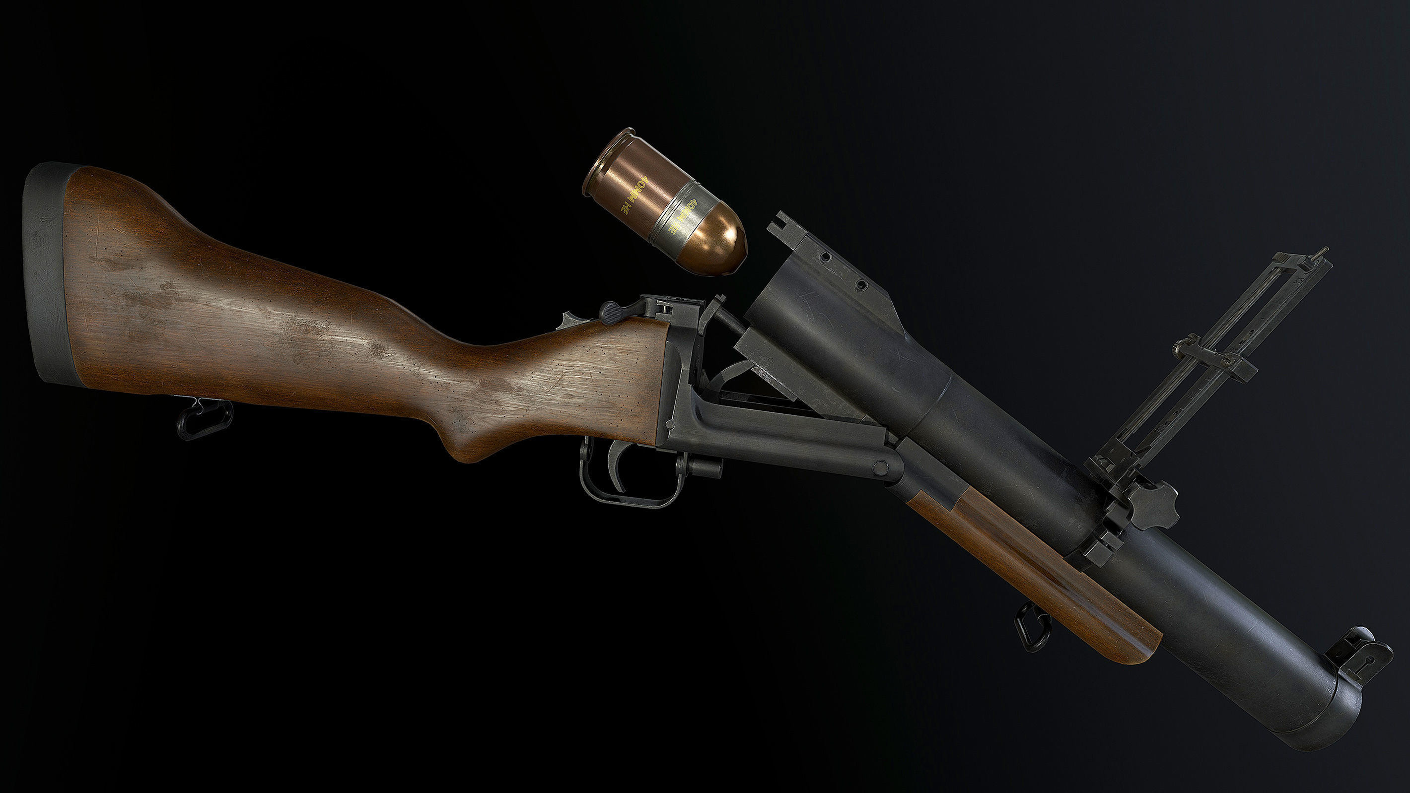 M79 grenade launcher 3D model_1