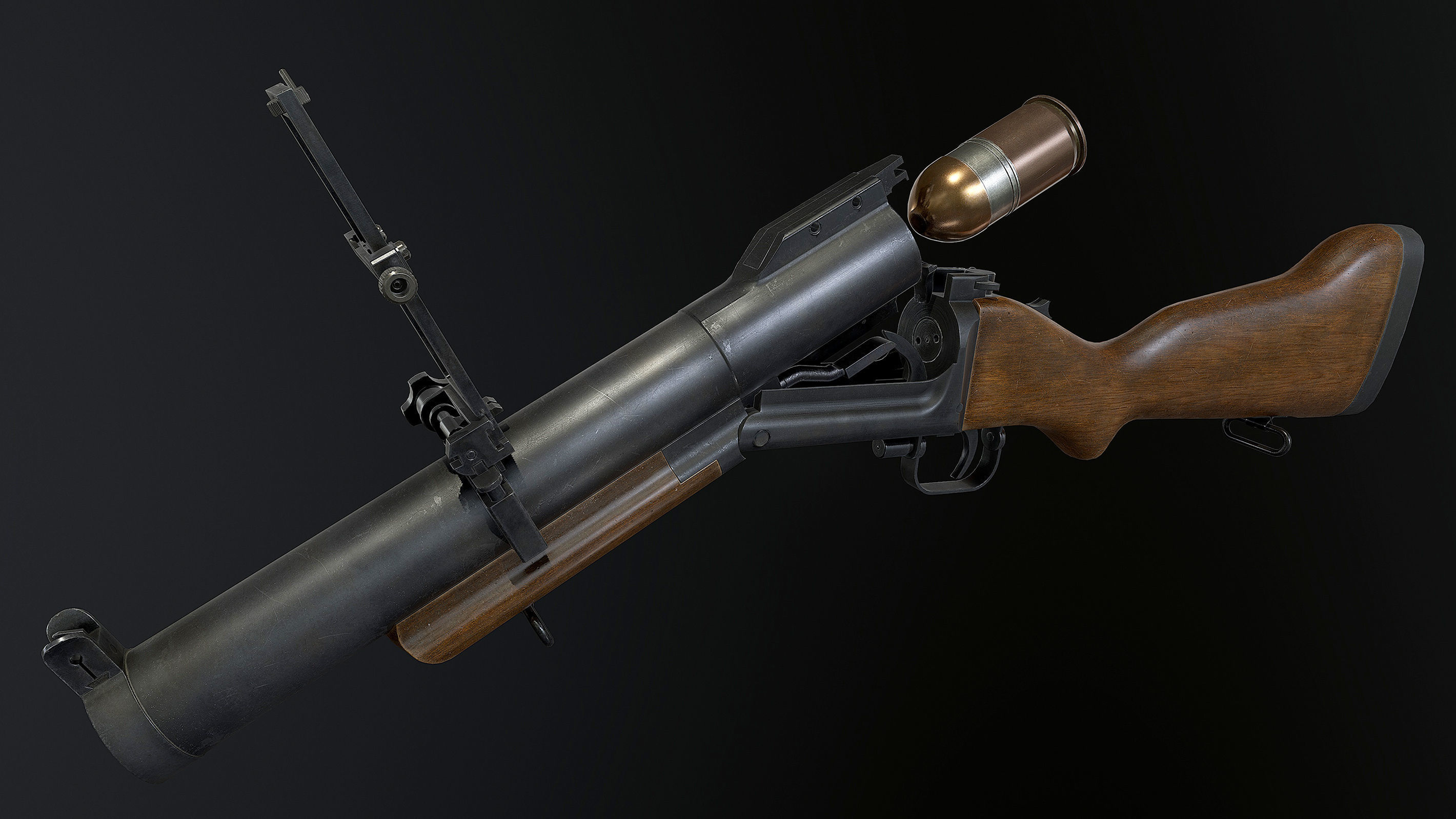 M79 grenade launcher 3D model_2