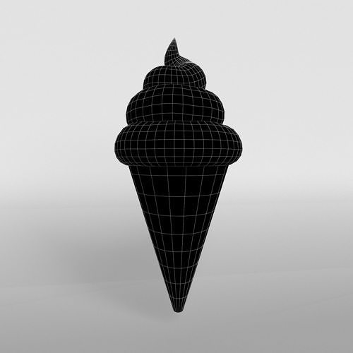 Ice cream cone v1 001 Low-poly 3D model 5