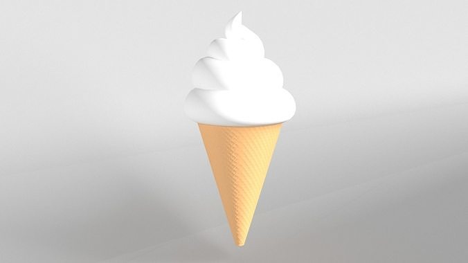 Ice cream cone v1 001 Low-poly 3D model 4