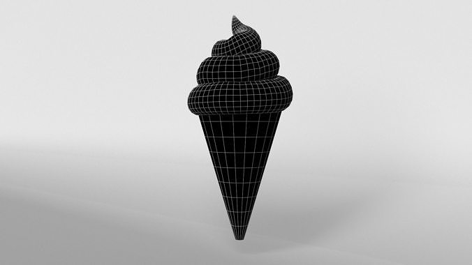 Ice cream cone v1 001 Low-poly 3D model 7