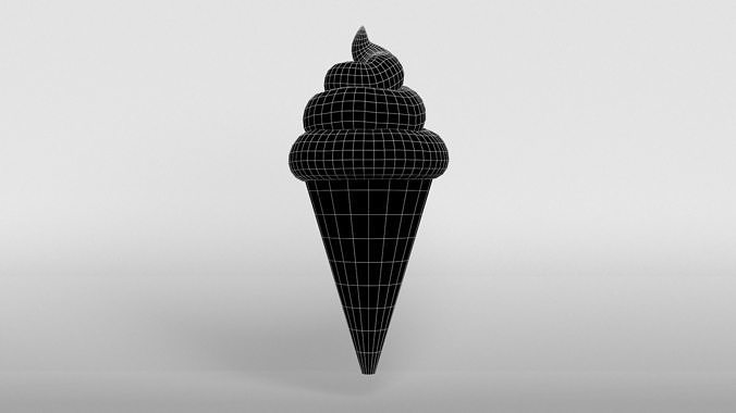 Ice cream cone v1 001 Low-poly 3D model 6