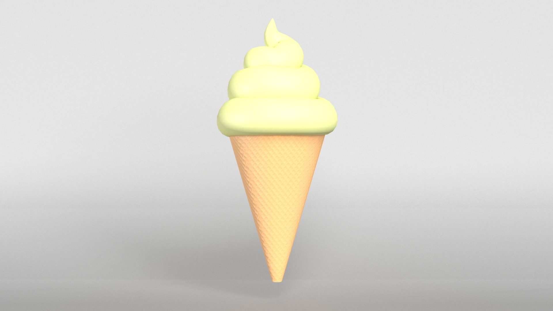 Ice cream cone v1 004 Low-poly 3D model_1