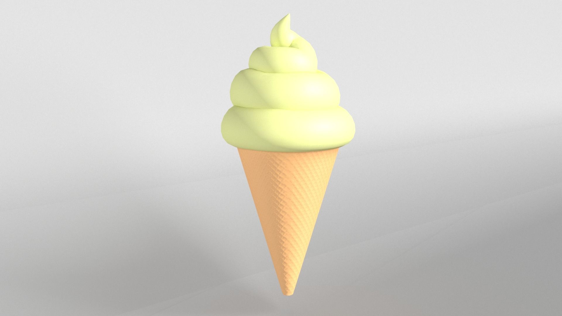Ice cream cone v1 004 Low-poly 3D model_3