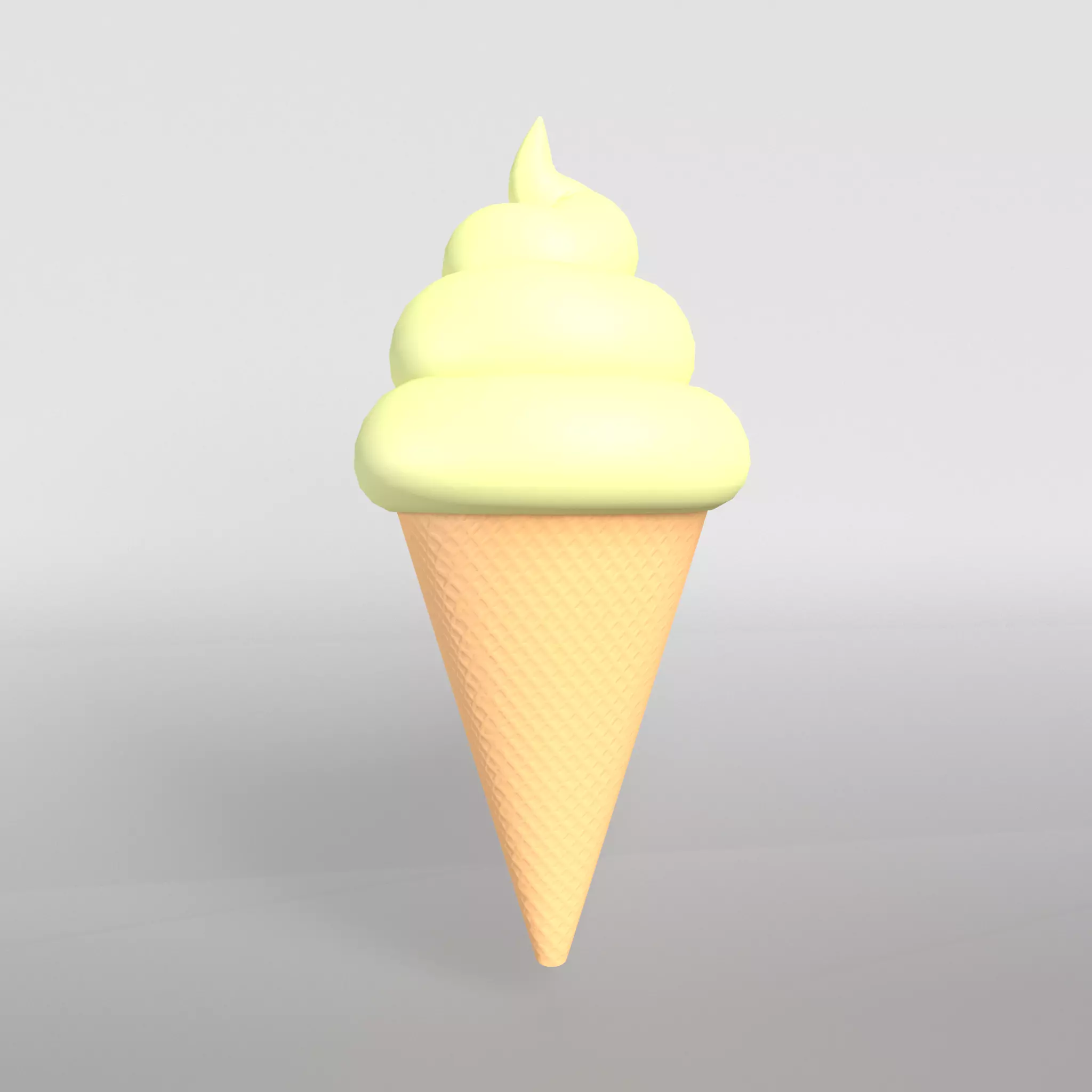 Ice cream cone v1 004 Low-poly 3D model_0