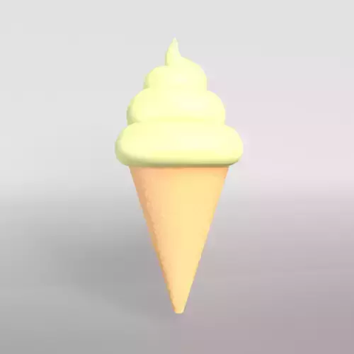 Ice cream cone v1 004 Low-poly 3D model