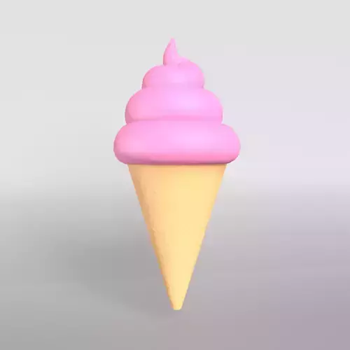 Ice cream cone v1 005 Low-poly 3D model