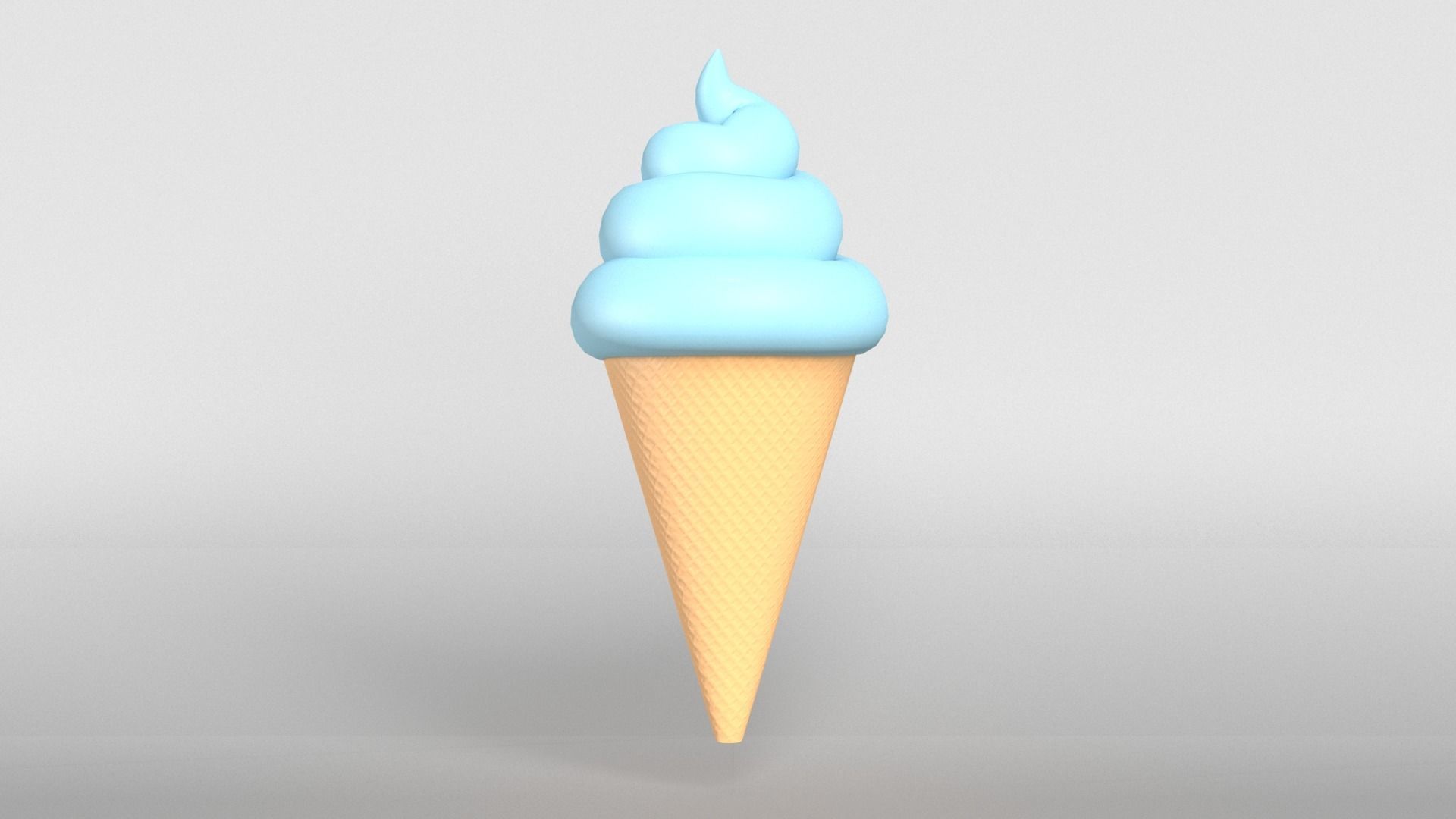 Ice cream cone v1 006 Low-poly 3D model_1