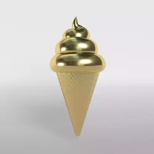 Ice cream cone v1 008 Low-poly 3D model