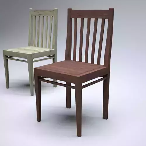 Classic Wooden Chair Low-poly 3D model