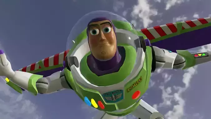 BUZZ-004 Falling in place Low-poly 3D model