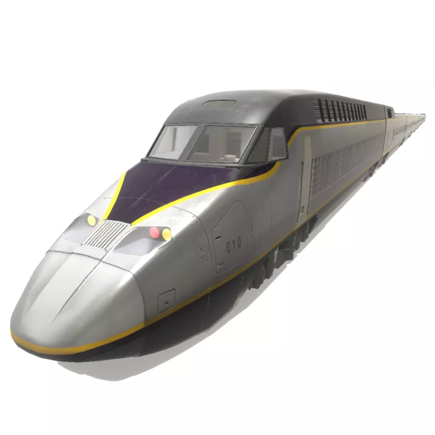 Express Train Low-poly 3D model