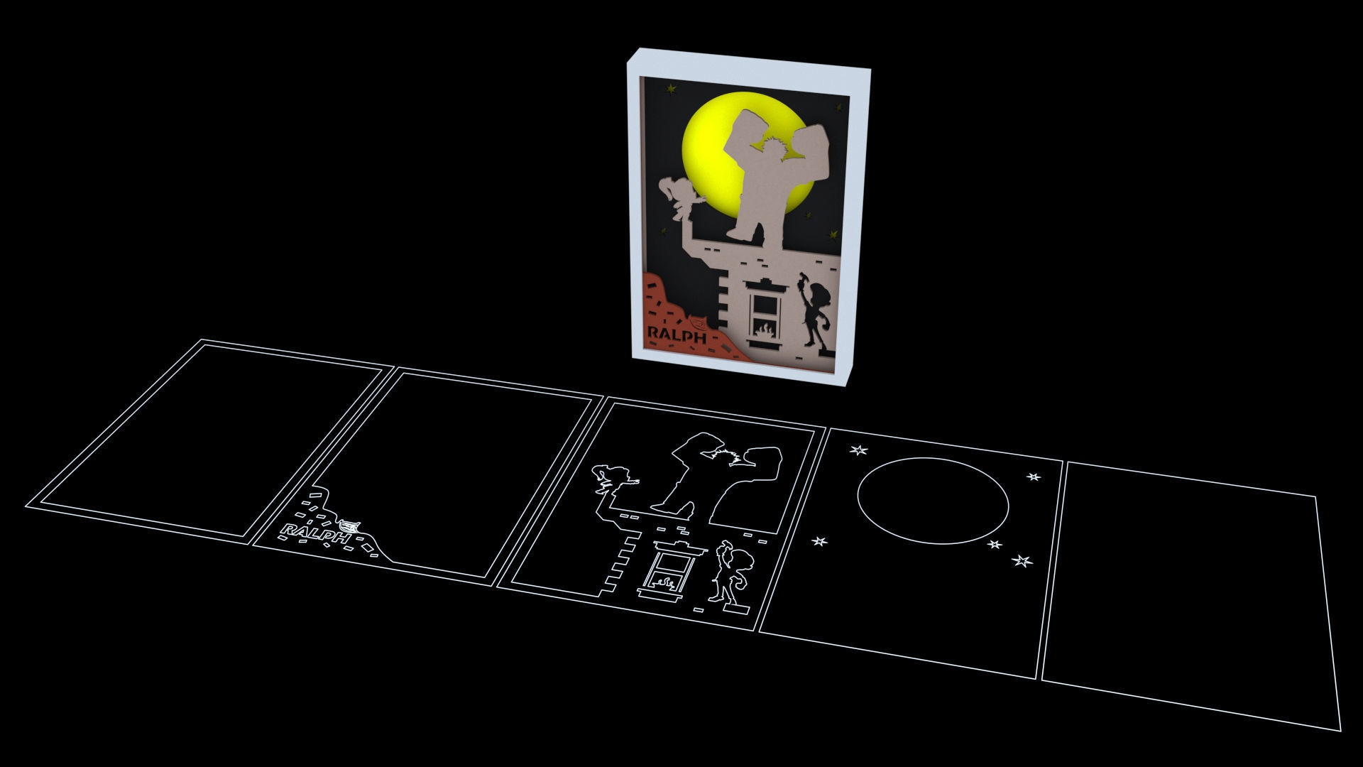 Ralph poster with silhouette of man and woman 3D print model_3