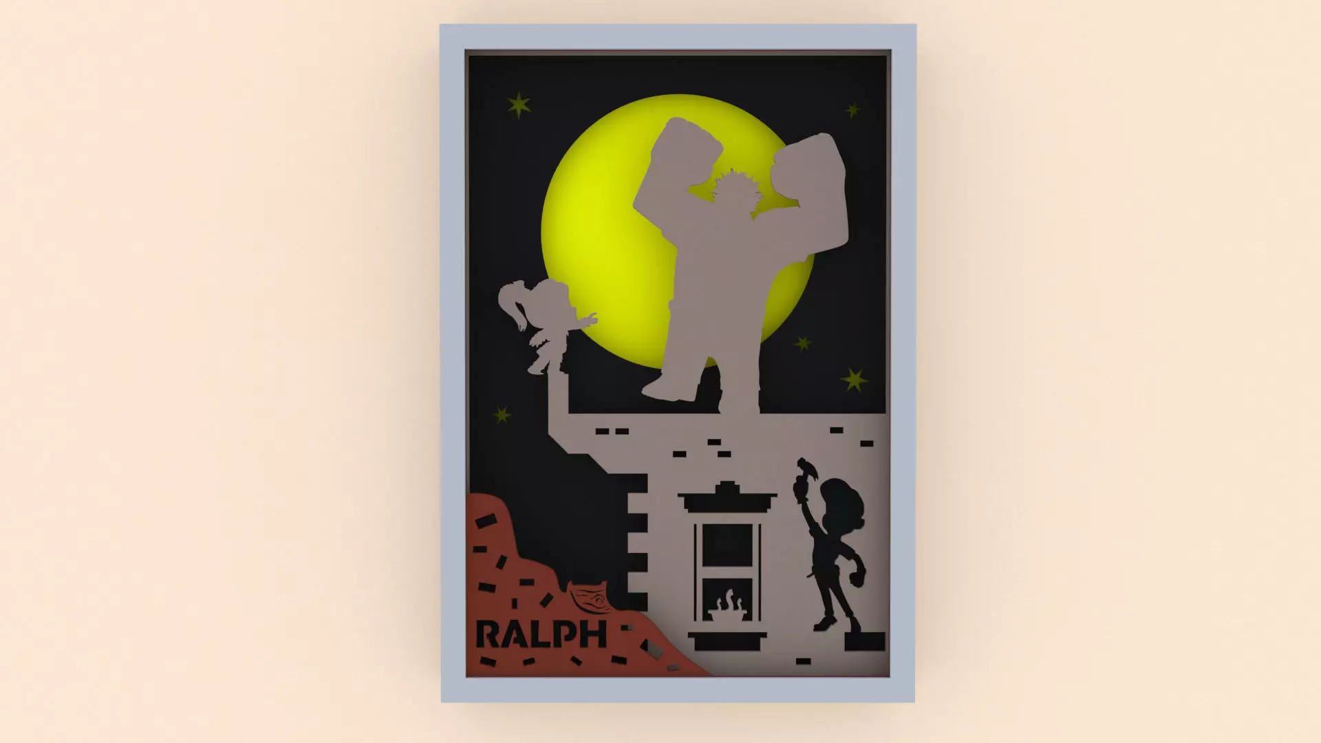 Ralph poster with silhouette of man and woman 3D print model_0