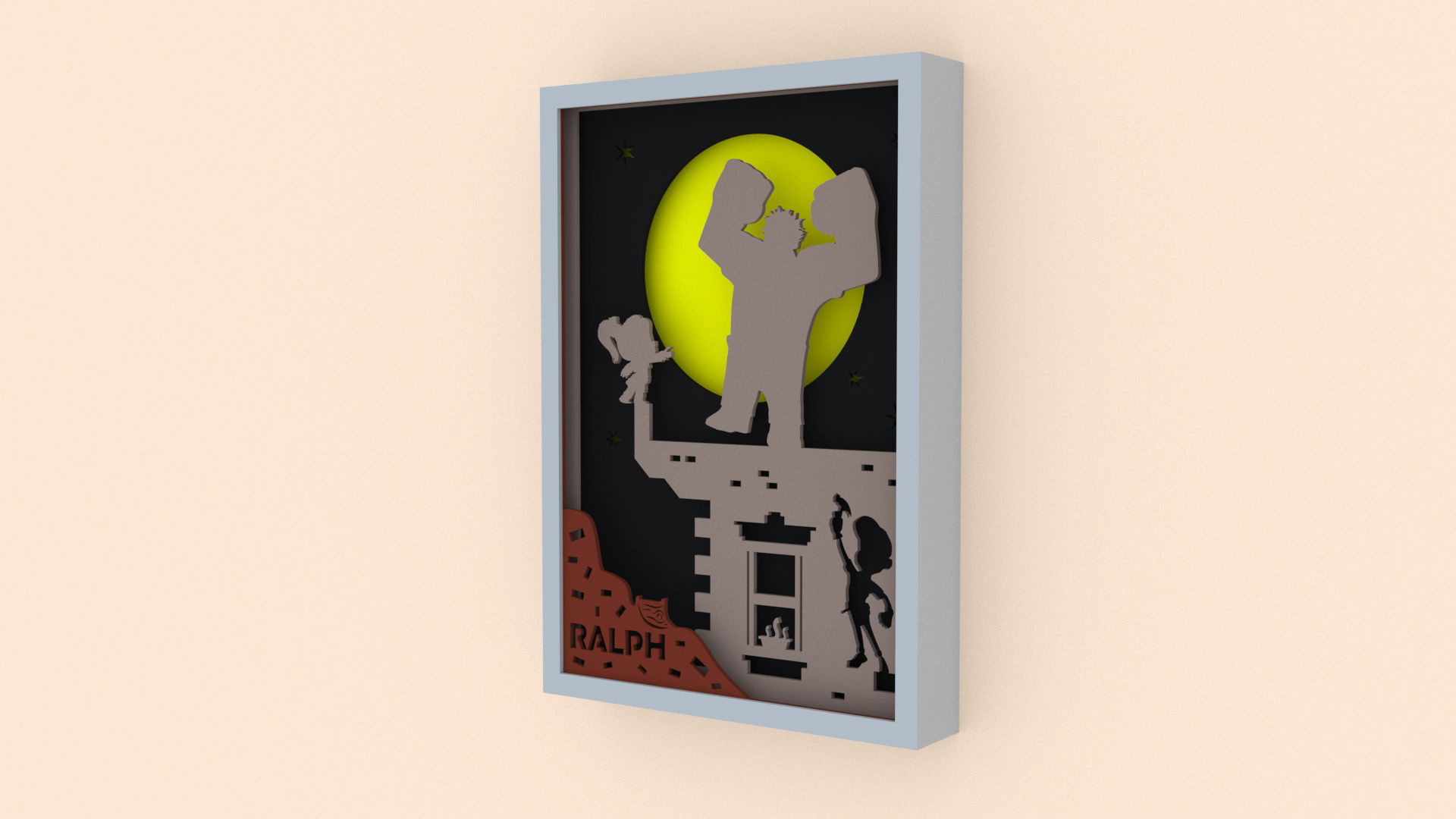 Ralph poster with silhouette of man and woman 3D print model_1