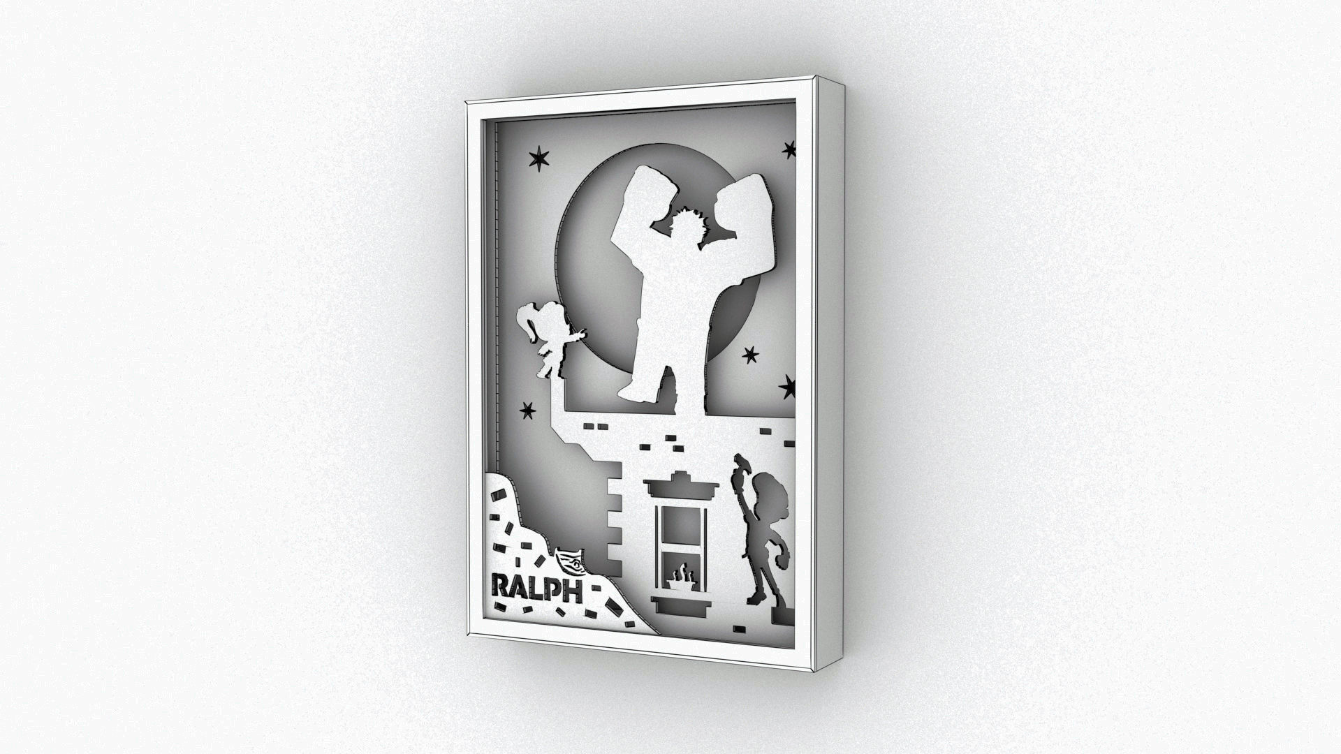 Ralph poster with silhouette of man and woman 3D print model_5