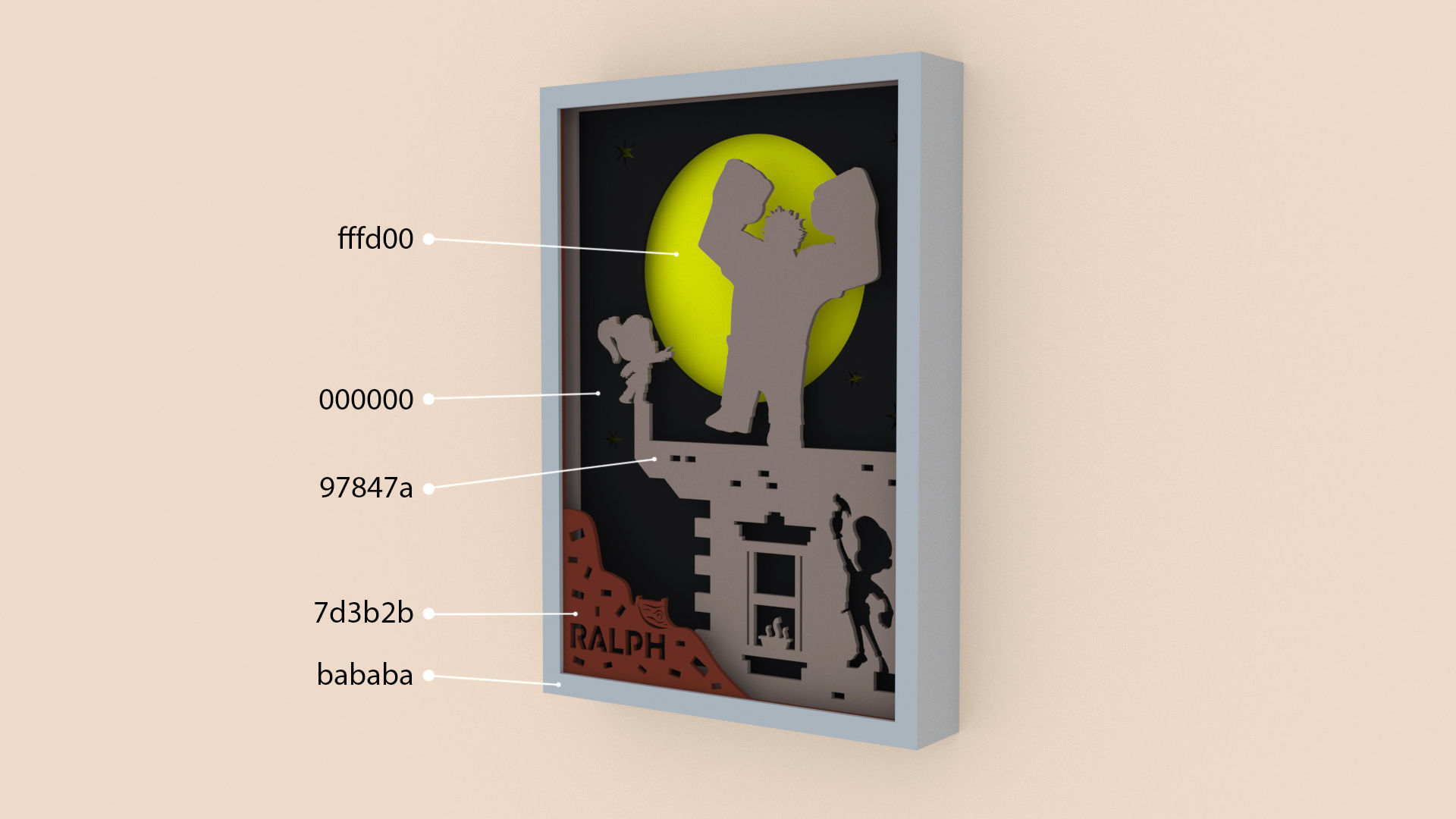 Ralph poster with silhouette of man and woman 3D print model_4