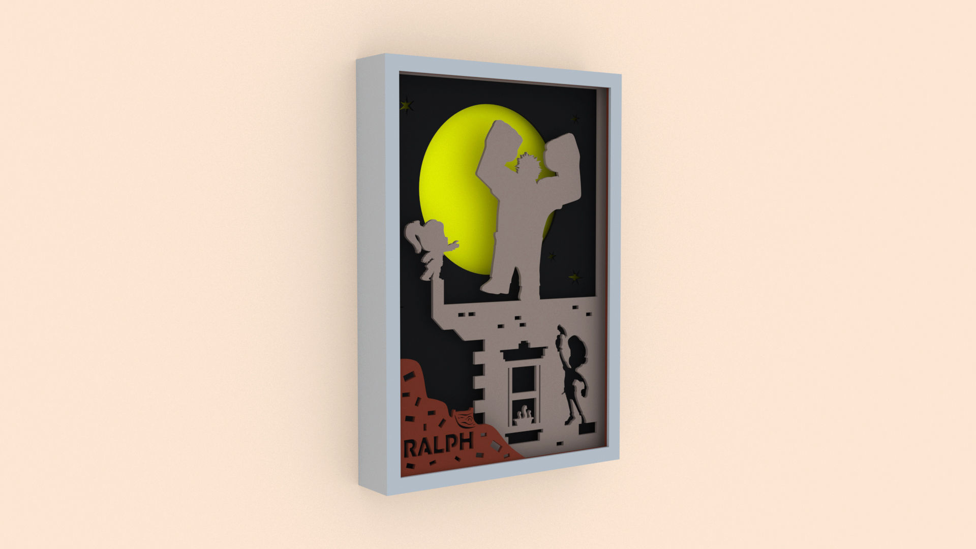Ralph poster with silhouette of man and woman 3D print model_2