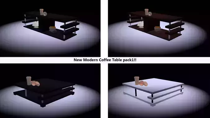 Modern Coffee Table Pack1 Free low-poly 3D model