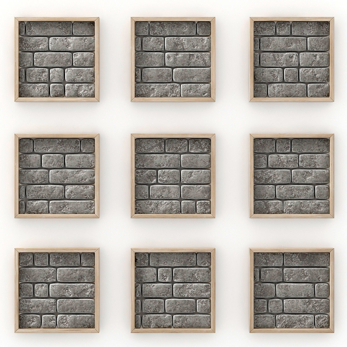Panel small brick decor n1 3D model_3