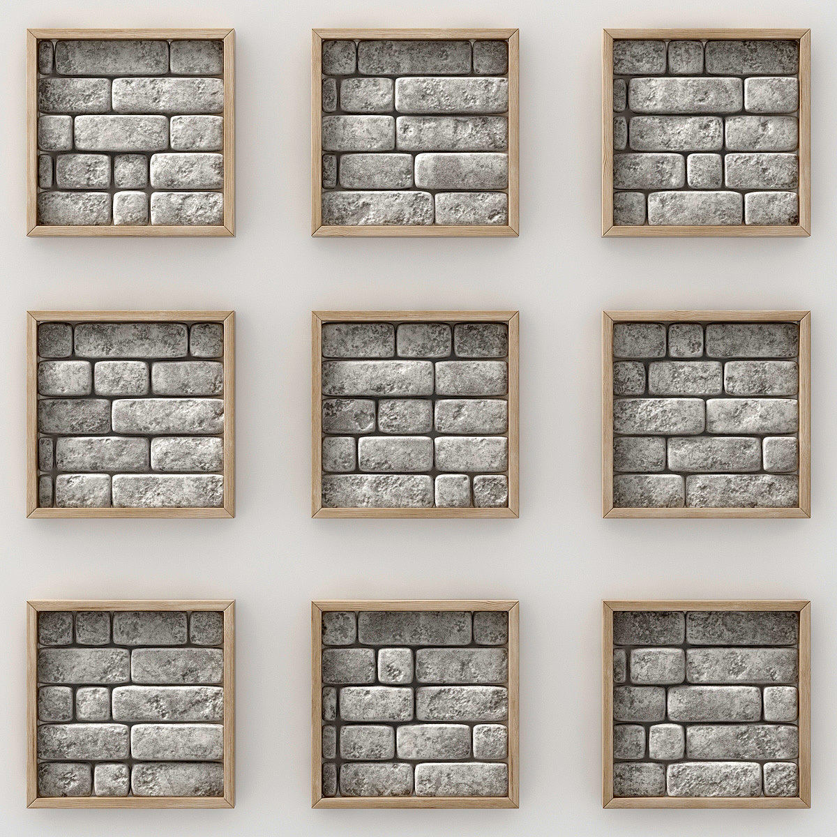 Panel small brick decor n1 3D model_2