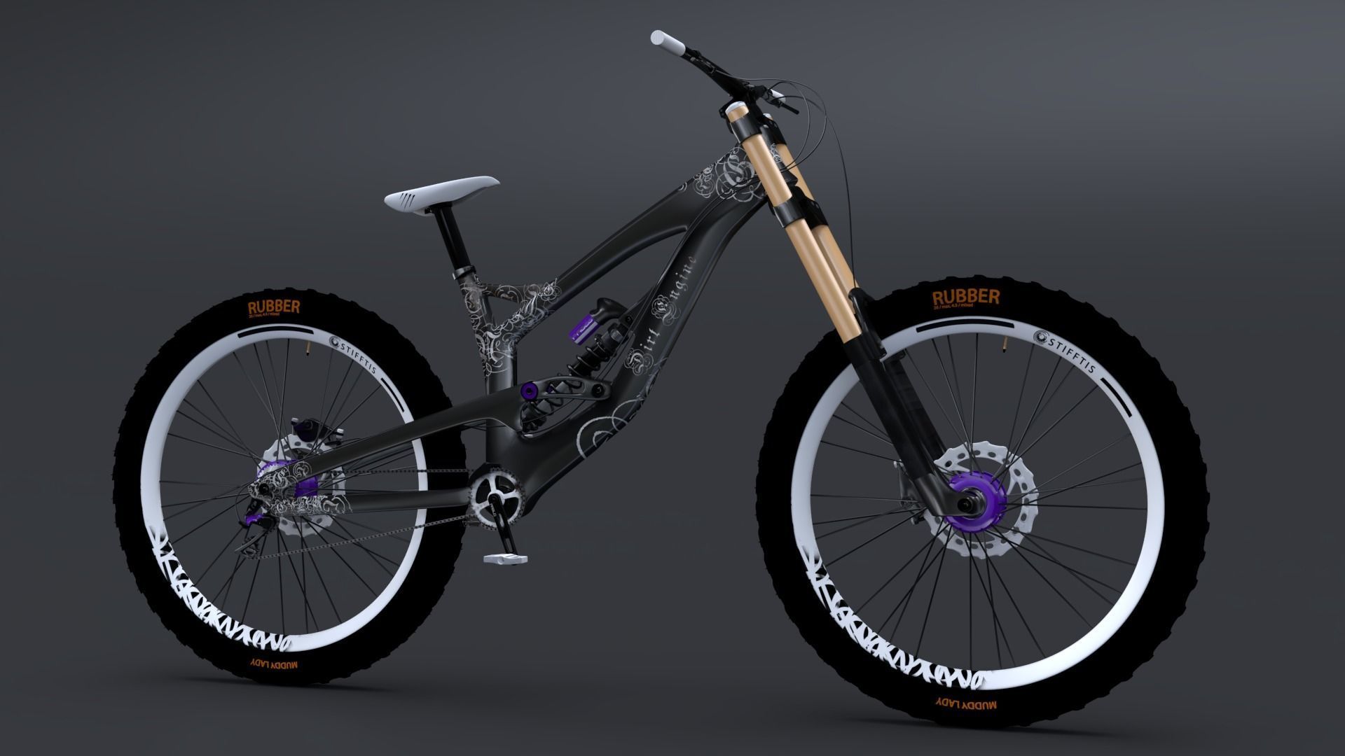 Downhill Mountainbike 3D model_2