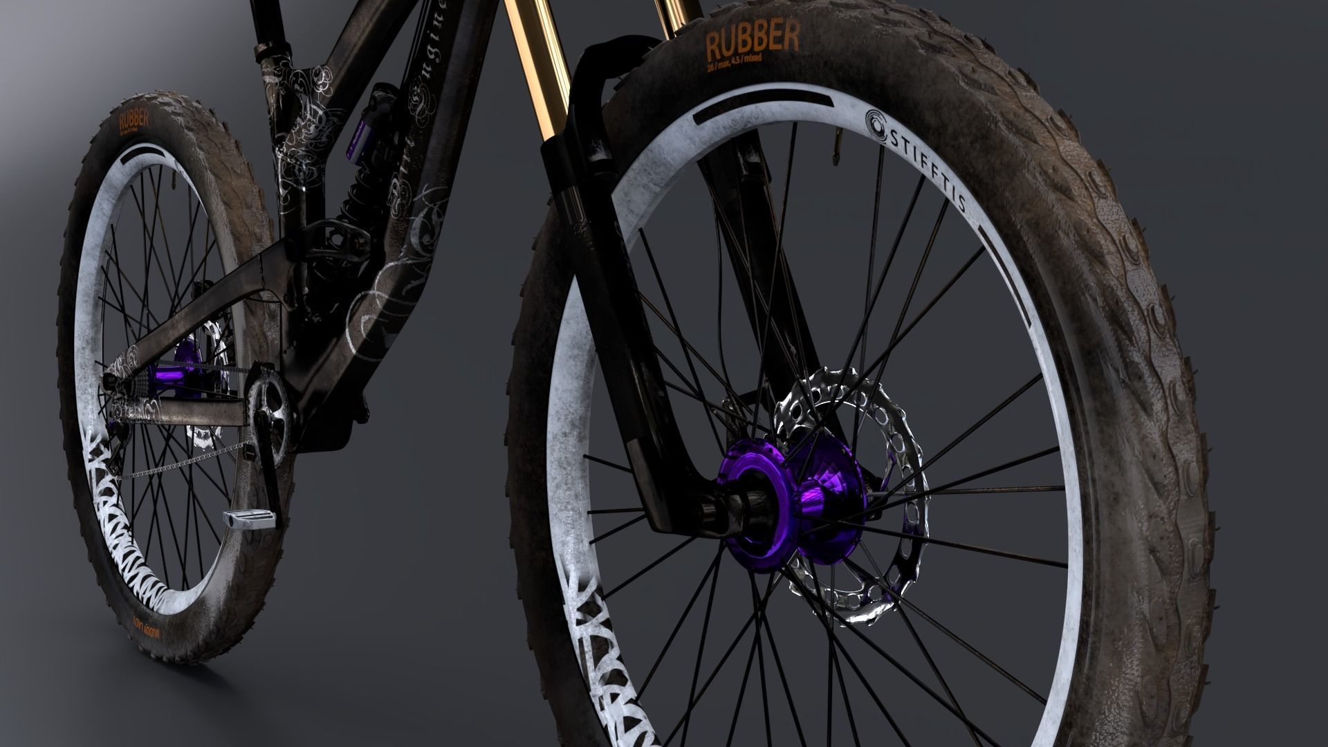 Downhill Mountainbike 3D model_11