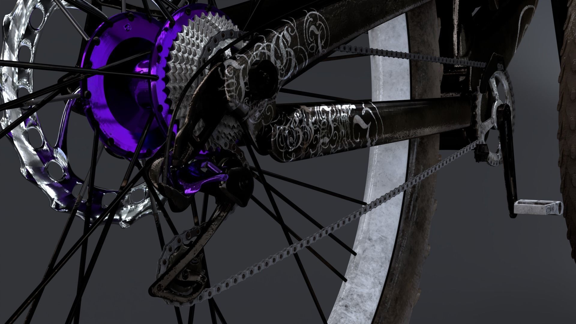 Downhill Mountainbike 3D model_9