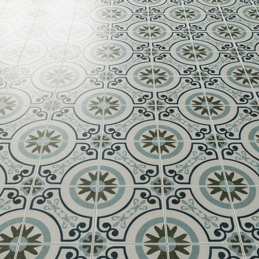 Lapaz Daisy 9x9 Matte Porcelain Tile 3D model_6