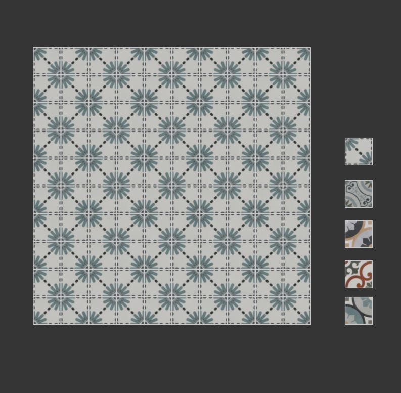 Lapaz Daisy 9x9 Matte Porcelain Tile 3D model_3