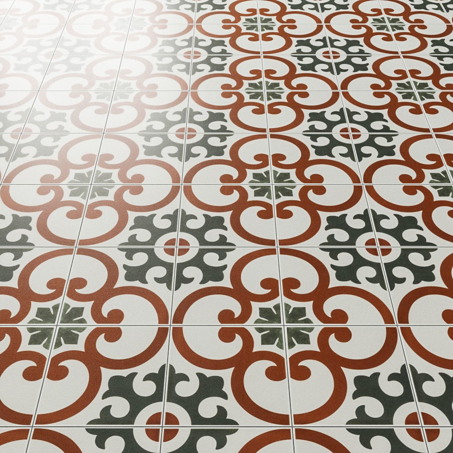 Lapaz Daisy 9x9 Matte Porcelain Tile 3D model_4