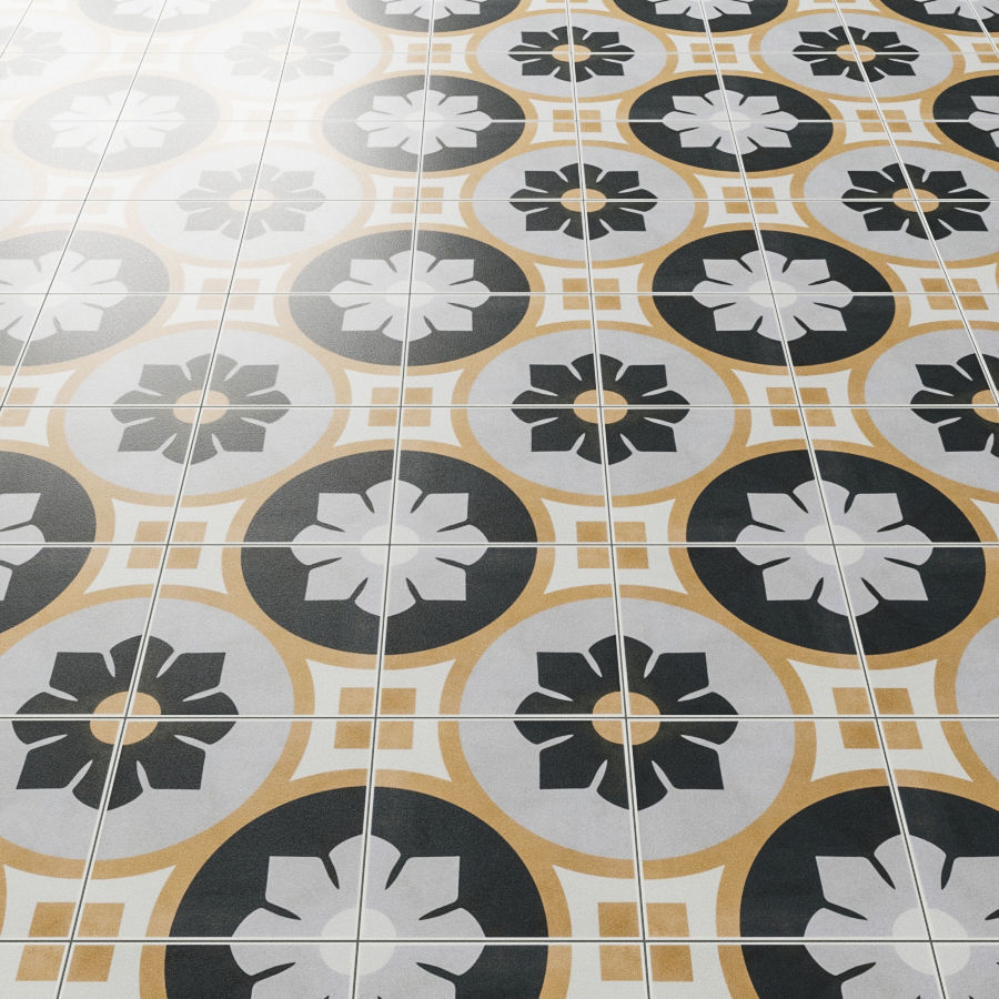 Lapaz Daisy 9x9 Matte Porcelain Tile 3D model_5