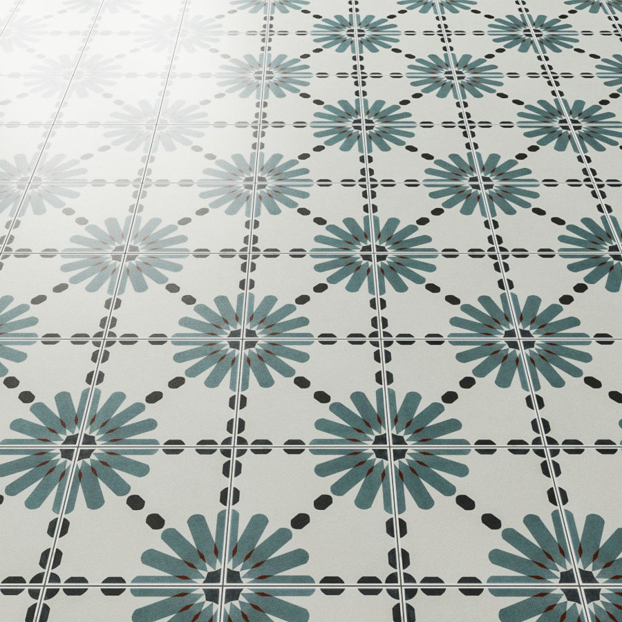 Lapaz Daisy 9x9 Matte Porcelain Tile 3D model_7
