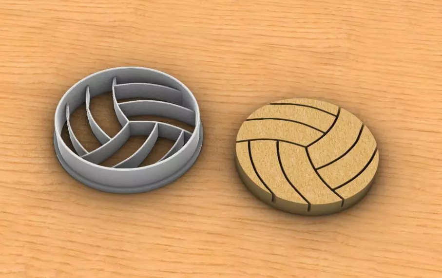 Volleyball cookie cutter 3D print model_0