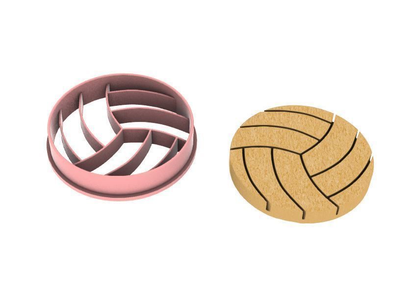 Volleyball cookie cutter 3D print model_1