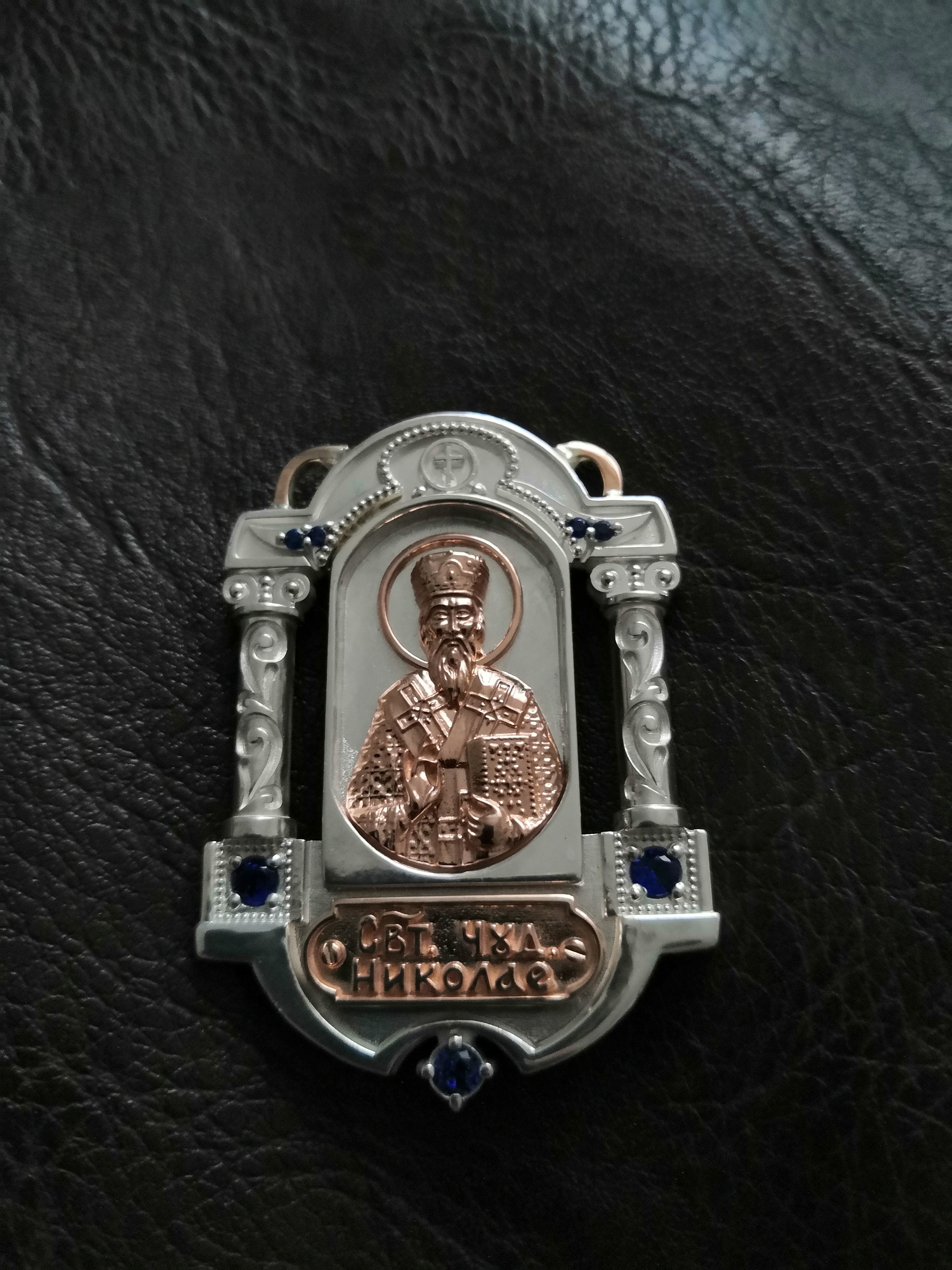 religious icon St Nicholas jewelry pendants  3D print model_17