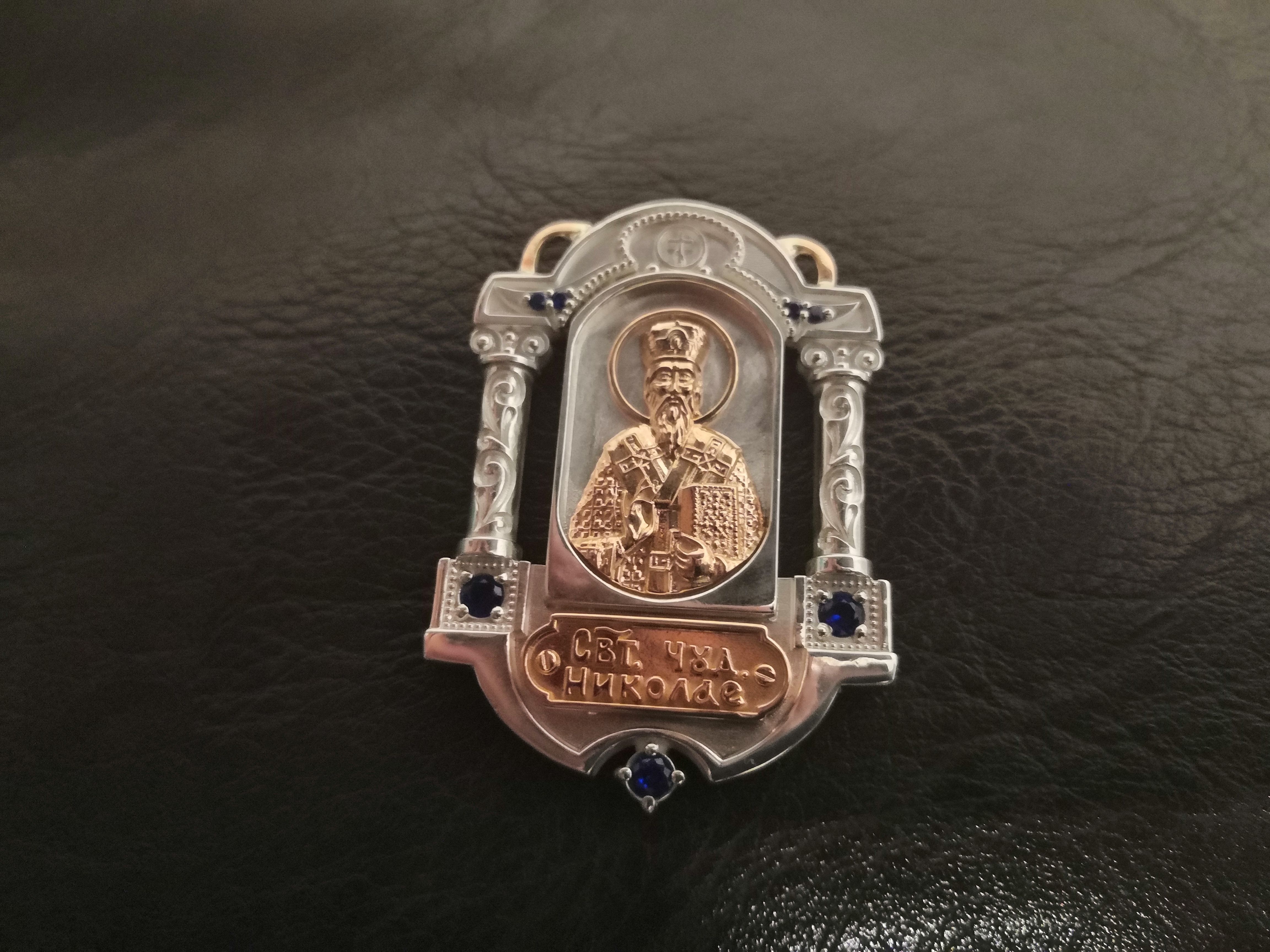 religious icon St Nicholas jewelry pendants  3D print model_19