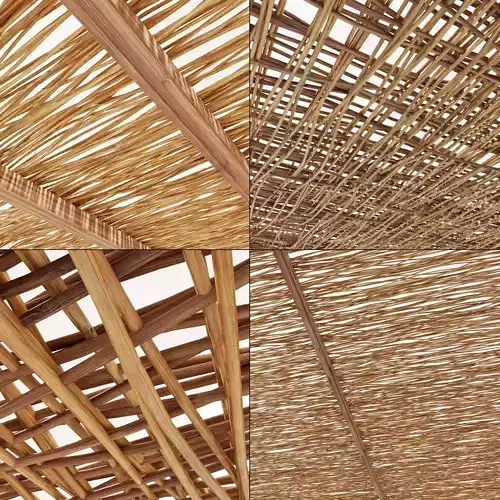 Ceiling wood  thin branch beam n1 3D model